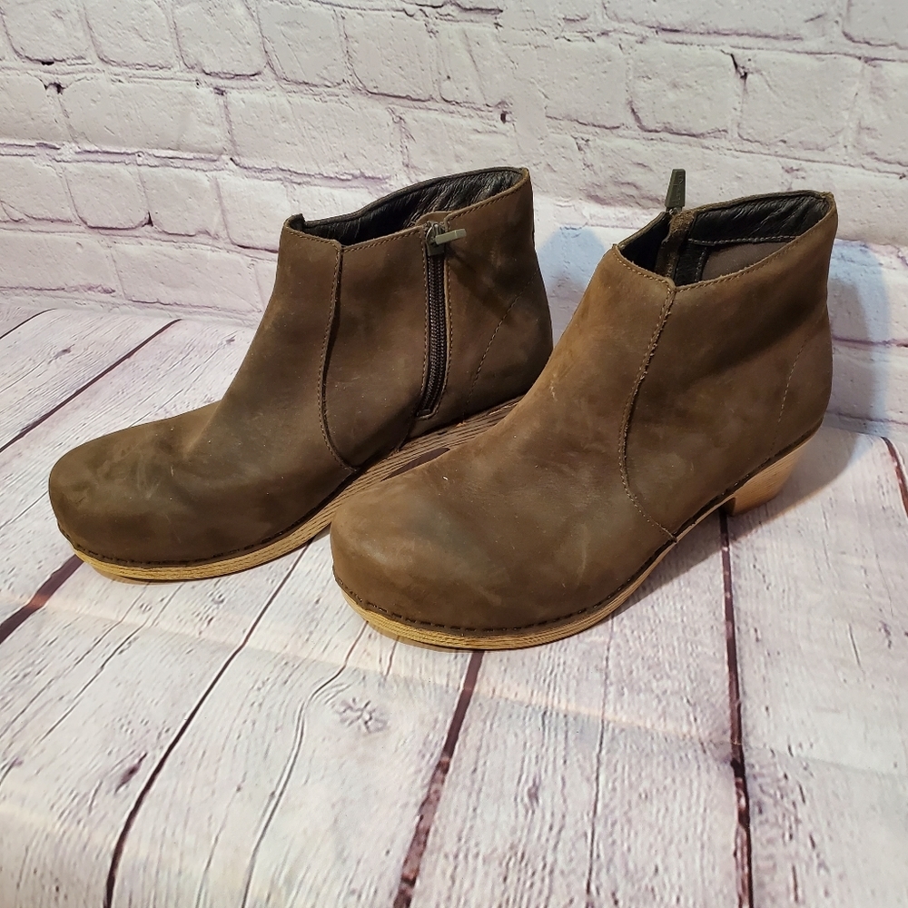 DANSKO NUBUCK CLOG BOOTS